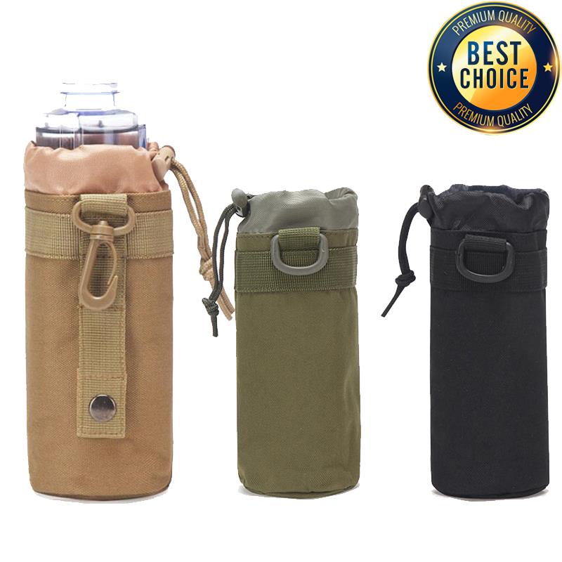 Edc Carry Case - การล่าสัตว์ขวดน้ํากลางแจ้ง MOLLE กาต้มน้ําผู้ถือกระเป๋าตั้งแคมป์เดินป่าขี่จักรยานขวดกระเป๋า Drawstring ขวดมัลติฟังก์ชั่น P