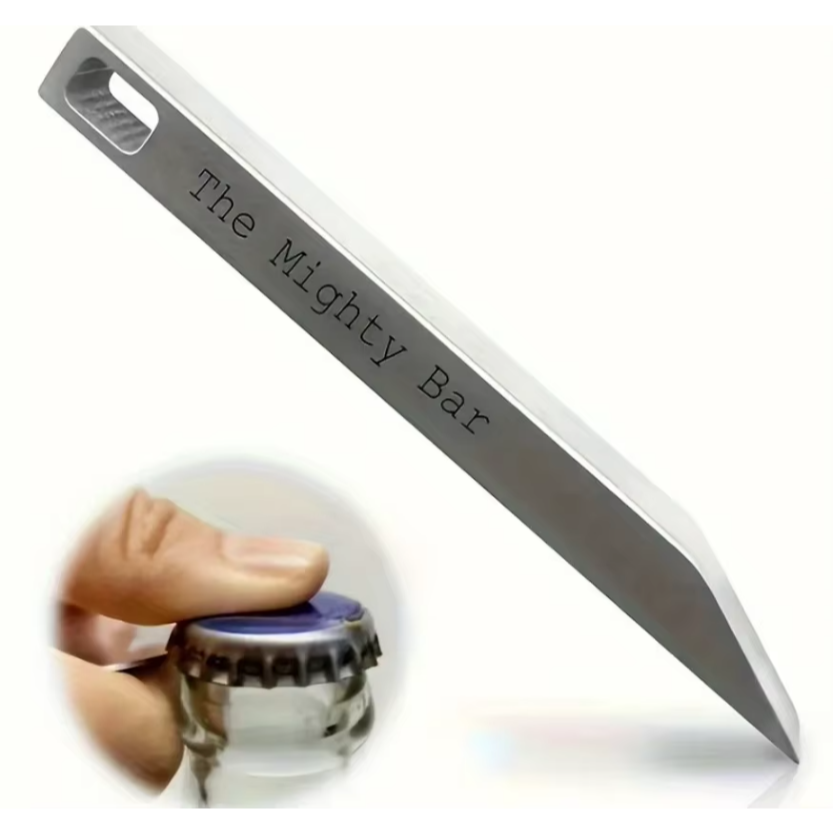 Edc Carry Pocket - มีดพกพาและที่เปิดขวด Mighty Bar - พวงกุญแจสแตนเลสสตีลแบบหนาพิเศษ, อุปกรณ์อเนกประสงค์