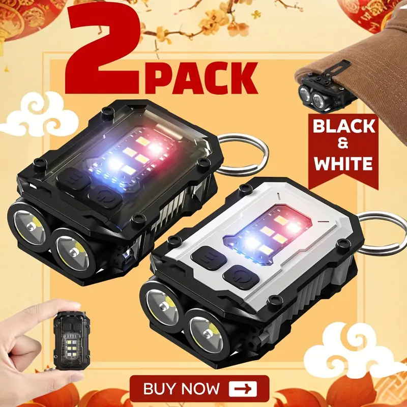Keychain Flashlight - ไฟฉายแบบหนีบแบบชาร์จไฟได้ไฟฉายพวงกุญแจ EDC ขนาดเล็ก, ไฟฉายพกพาขนาดกะทัดรัดสำหรับการเดินป่าตั้งแคมป์ตกปลาของขวัญวันหยุด