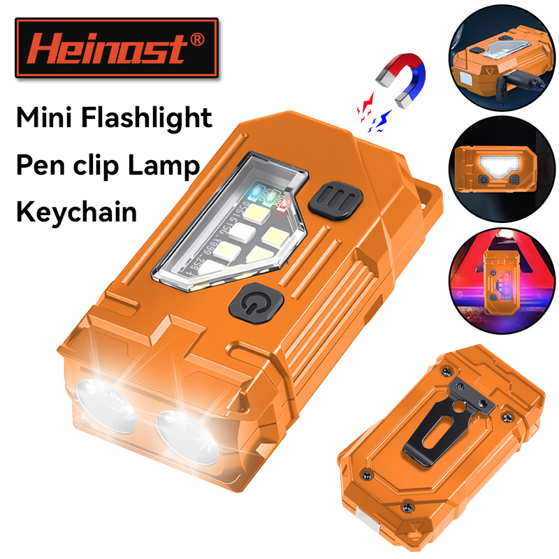 Keychain Flashlight - พวงกุญแจมินิ EDC ไฟฉายแบบชาร์จไฟได้ไฟฉายแม่เหล็ก Super Bright Pocket