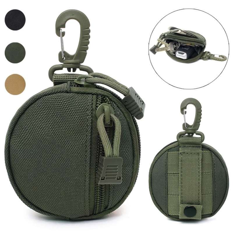 Edc Carry Belt Pouch - กระเป๋าคาดเอวอเนกประสงค์กลางแจ้ง กระเป๋าใส่กุญแจไนลอนขนาดเล็กแบบยุทธวิธีพร้อมหัวเข็มขัด เดินป่า ตั้งแคมป์ ท่องเที่ยว EDC