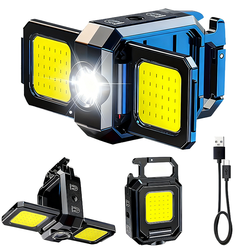 Keychain Flashlight - ไฟฉายขนาดเล็กพวงกุญแจไฟ COB ไฟทำงาน USB โคมไฟแบบชาร์จไฟได้พร้อม 90