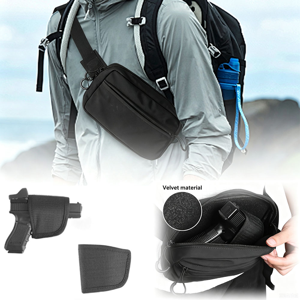 Edc Carry Bag For Pistol - กระเป๋าคาดเอวแบบซ่อนสำหรับพกพาอุปกรณ์ทางยุทธวิธี พร้อมซองปืนพกพา กระเป๋าคาดลำตัว EDC สำหรับปืนพกพา เหมาะสำหรับการล่าสัตว์และการเดินป่า