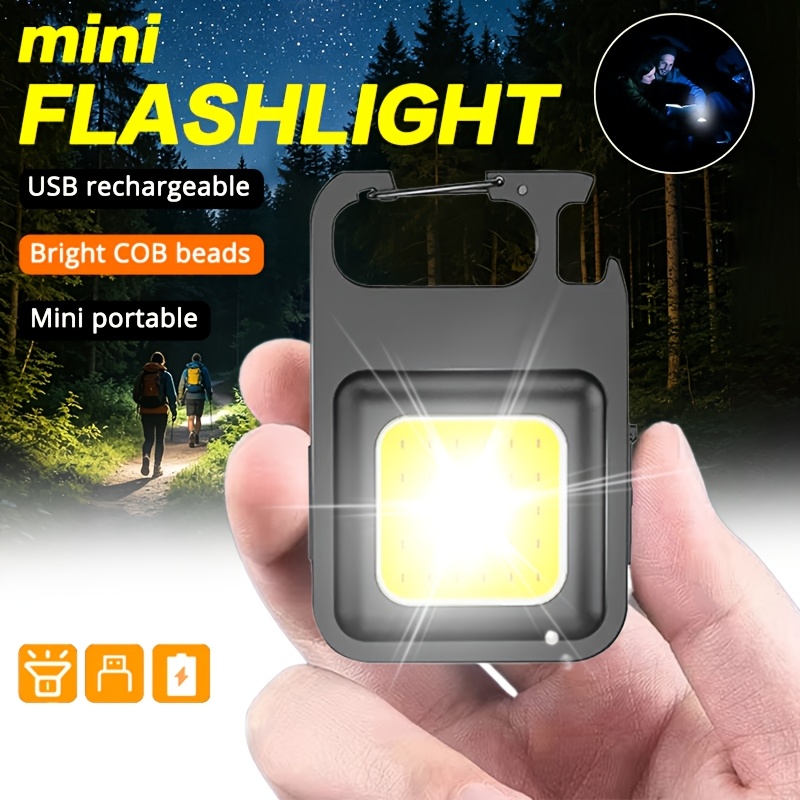 Keychain Flashlight - ไฟฉายพกพาแบบพวงกุญแจ มินิอเนกประสงค์ ไฟฉายแคมป์ปิ้ง ชาร์จ USB ได้