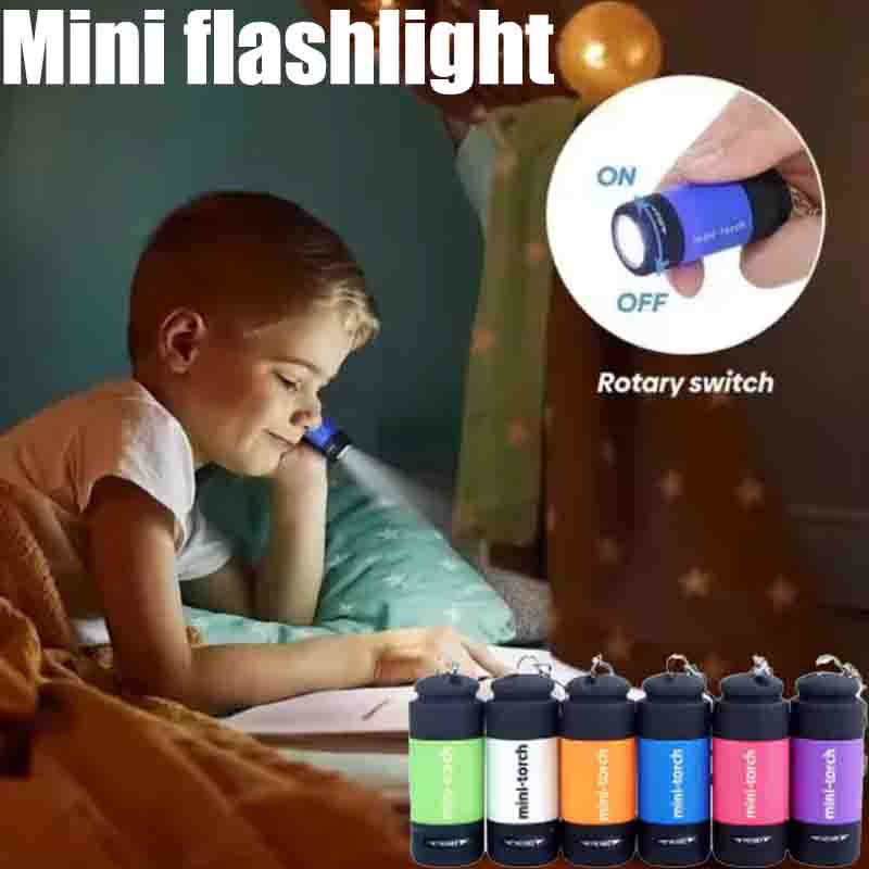 Keychain Flashlight - USB ชาร์จไฟได้ ไฟฉายขนาดเล็กสำหรับตั้งแคมป์ ไฟฉายพกพาแบบพวงกุญแจ แสงสว่างแรง กันน้ำ