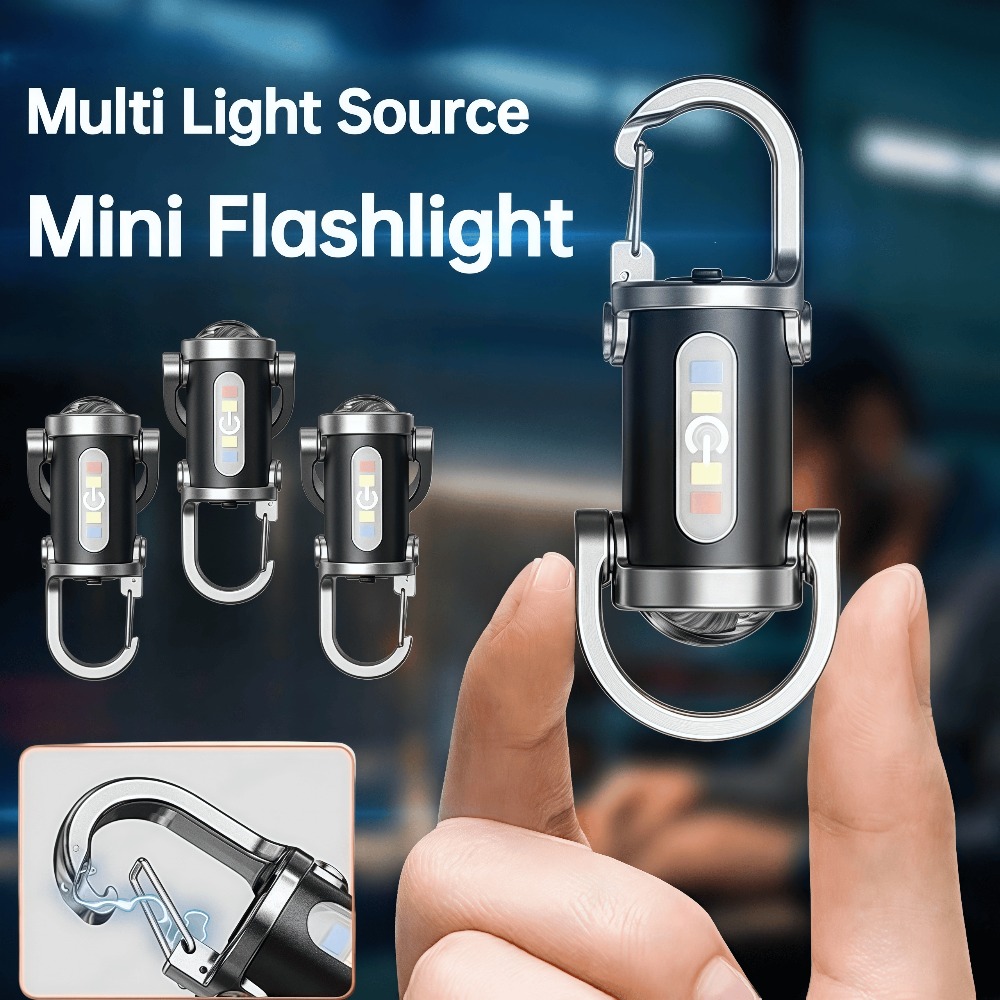 Keychain Flashlight - ไฟพวงกุญแจแบบพกพา ไฟฉายขนาดเล็กแบบพวงกุญแจ ชาร์จไฟได้ กันน้ำ ไฟทำงานแบบ COB