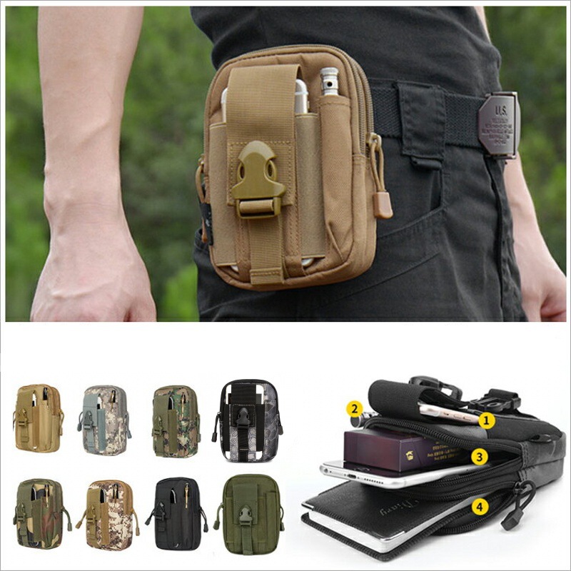 Edc Carry Box - ขนาดเล็ก MOLLE กระเป๋าเอวแพ็คกระเป๋าผู้ถือโทรศัพท์กีฬากลางแจ้งเดินป่าตั้งแคมป์ปีนเขาวิ่งอุปกรณ์ล่าสัตว์ EDC กระเป๋าเครื่องมือ