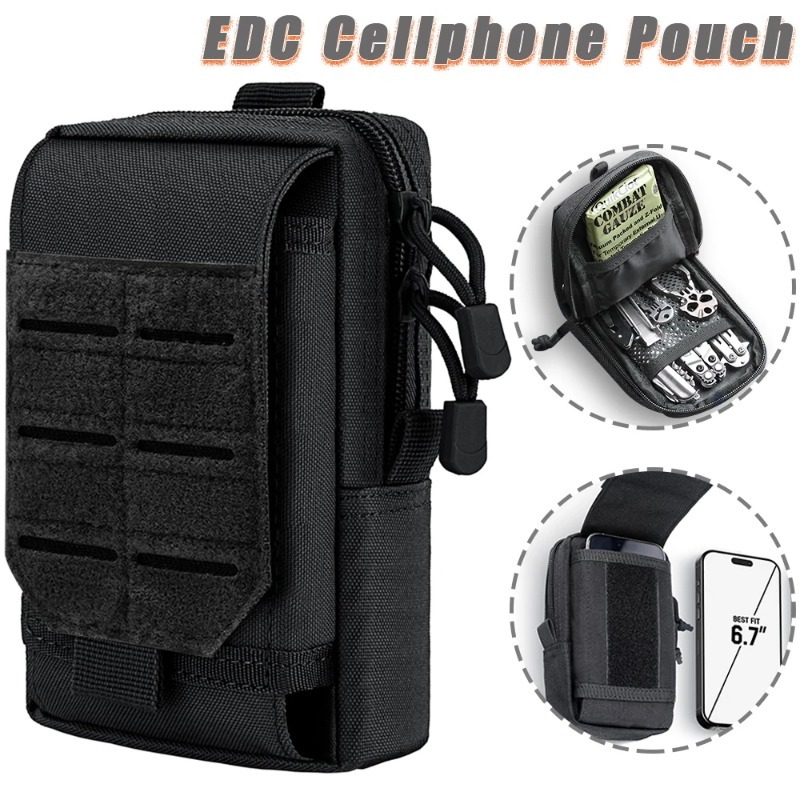 Edc Carry Box - กระเป๋าคาดเอวอเนกประสงค์ Tactical MOLLE EDC และกระเป๋าใส่โทรศัพท์มือถือ กระเป๋าจัดระเบียบอุปกรณ์ขนาดกะทัดรัด