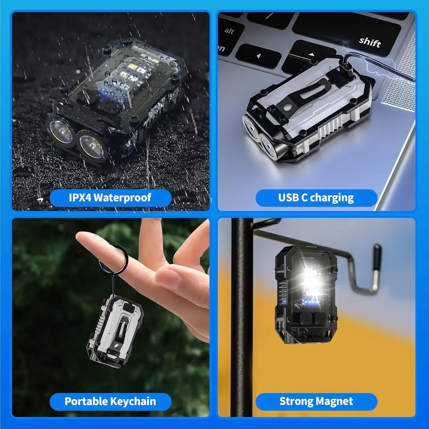 ไฟฉายแบบหนีบแบบชาร์จไฟได้ไฟฉาย - Keychain Flashlight บทวิจารณ์และราคา