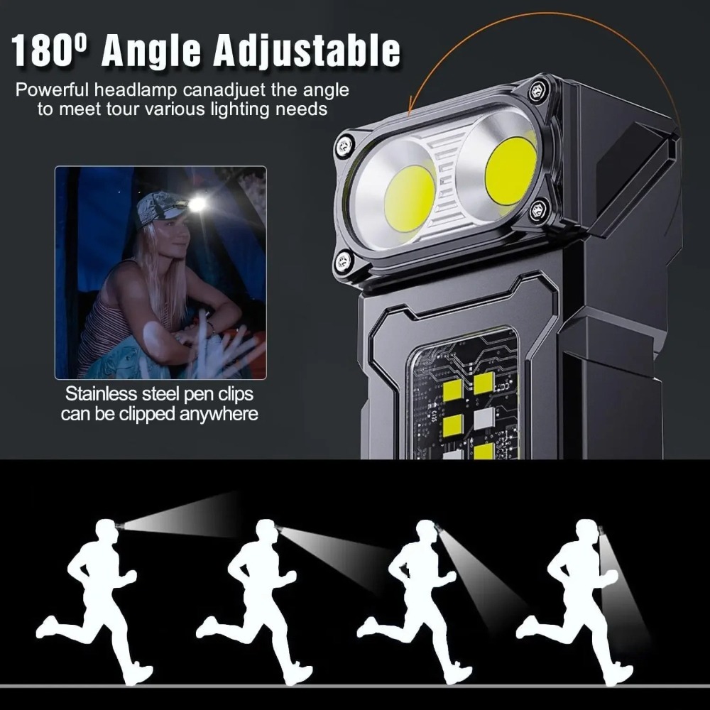 180 °   ไฟฉาย LED แบบหมุนได้ ช - Keychain Flashlight บทวิจารณ์และราคา