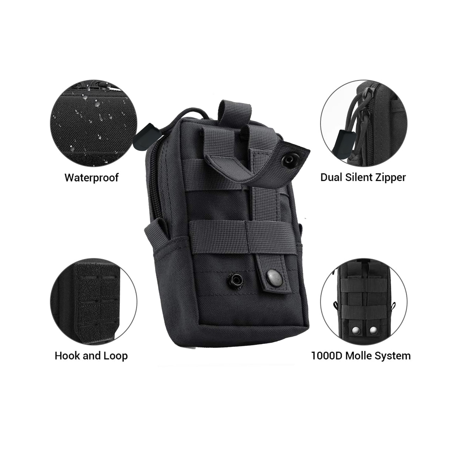 ยุทธวิธีMolleกระเป๋าเอวกระเป๋า - Edc Carry Belt Pouch บทวิจารณ์และราคา