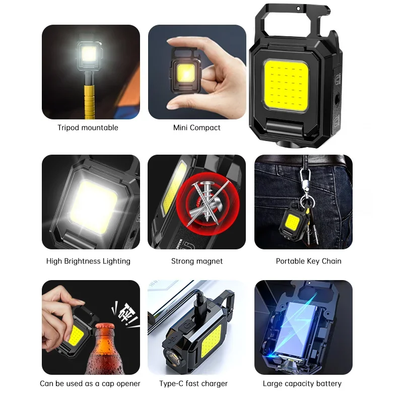ไฟฉายขนาดเล็กพวงกุญแจไฟ COB ไฟ - Keychain Flashlight บทวิจารณ์และราคา