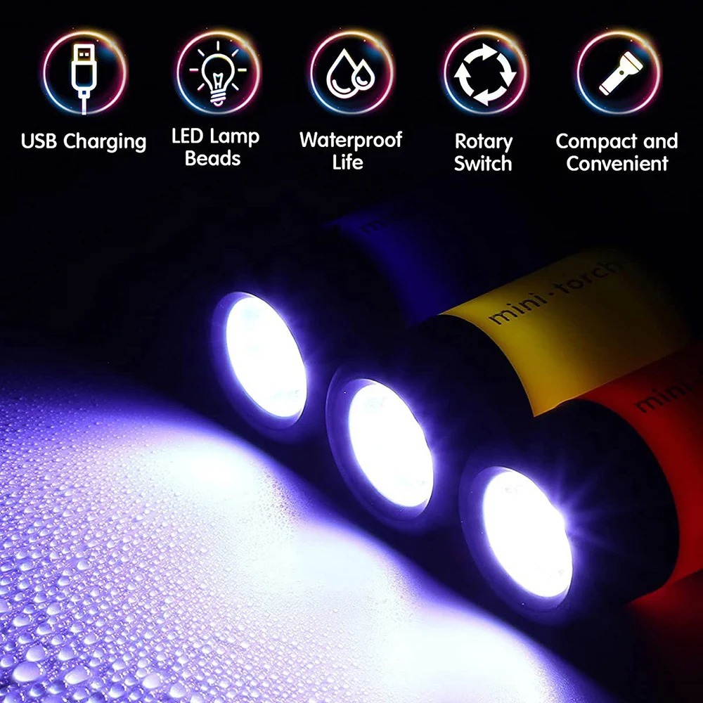 USB ชาร์จไฟได้ ไฟฉายขนาดเล็กสำ - Keychain Flashlight บทวิจารณ์และราคา